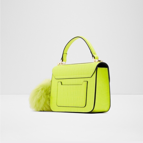 Aldo Chiadda  Bright Yellow Women's Top Handle Handbag - Picture 5 of 11